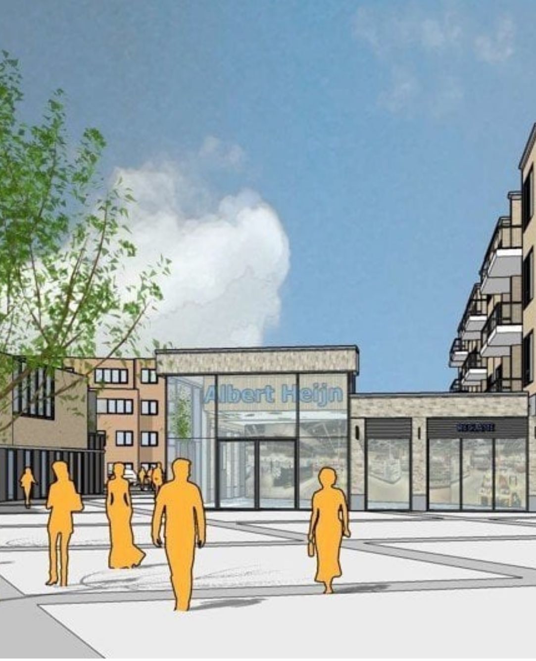 Impressie van de nieuwe winkelstrip in Zevenkamp